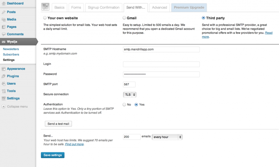 MailPoet Settings