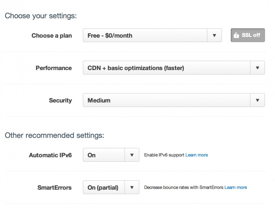 CloudFlare CDN Setup